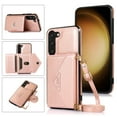 thumbnail image 1 of ELEHOLD Crossbody Luxury Wallet Case for Samsung Galaxy S23 Plus/S23+ 6.6" with Card Slots, Magnetic Button Detachable Shoulder Strap Purse Phone Case, Rosegold, 1 of 5