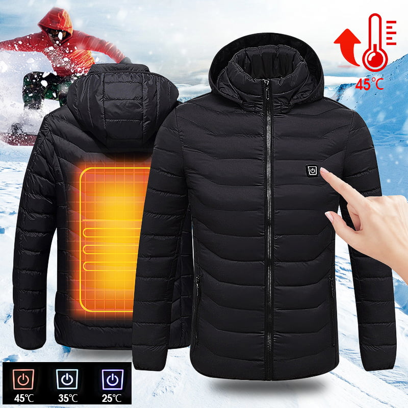 BAESAN Men's Electric Heating USB Hooded Heated Jacket Coats Warm Winter  s 