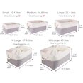 thumbnail image 2 of Grande Boîte de Rangement en Tissu, Panier de Rangement Rectangulaire pour Salle d'Habillage avec Poignée pour Jouets, Garde-Robe (Pliable, Gris Blanc), 2 of 8