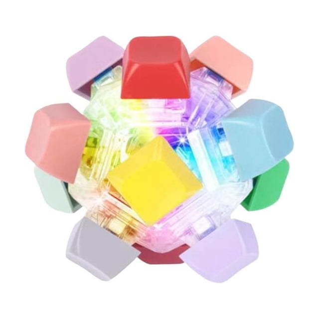 Daily Mix Store Luminous Keyboard Fidget Toy for Adults, 12-Key Mechanical Clicker with LED Light Stress Relief Sensory Desk Toy, Anti-Anxiety Pressure Reducer, Gifts for Office or Home