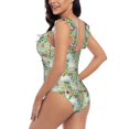 thumbnail image 5 of Yiaed Rabbit And Carrot Print Women's Ruffled One Piece Swimsuit V Neck Swimwear Slimming Monokini for Woman-X-Large, 5 of 8