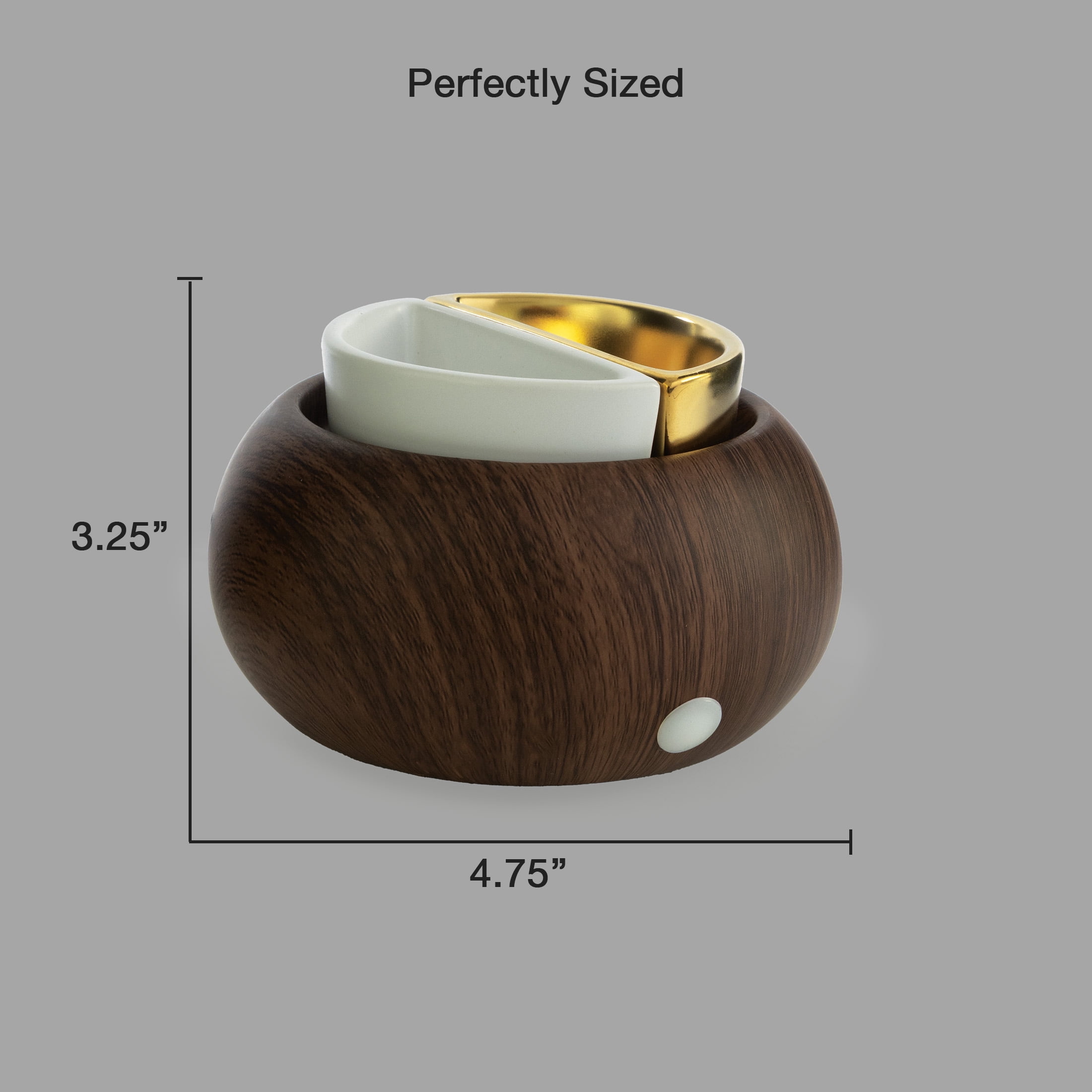 Better Homes & Gardens Full Size Split Dish Electric Wax Melt Warmer, Dark Wood Grain Base