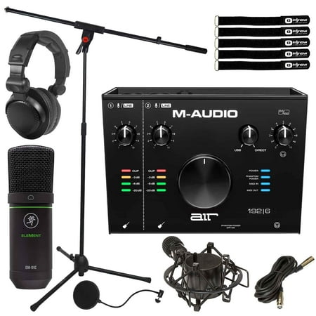 AIR 192 | 6 USB Audio MIDI Recording Interface w EM-91C Mic & Headphones