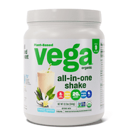 Vega Organic All-in-One Shake Plant Based Protein Powder, French Vanilla, 9 Servings (12.2oz)