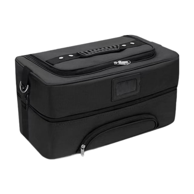 Bolsa de maquillaje de gran capacidad jinwen organizador de esmaltes de uñas negro