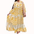 thumbnail image 1 of Pisexur Robe à Manches Longues Col en V Mode Imprimée Décontractée Robe Femme en Solde, 1 of 6