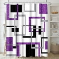 thumbnail image 2 of Geometric Teal Bathroom Set with Shower Curtain and Rug and Accessories, Black and Gray Shower Curtain Set, Teal Abstract Luxury Shower Curtain for Bathroom,Modern Bathroom Decor 4 Pcs, 2 of 6