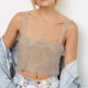 thumbnail image 5 of Women Metallic Halter Camisole Elastic Polyester Material Tank Top For Wedding Fancy Dress Party, 5 of 5