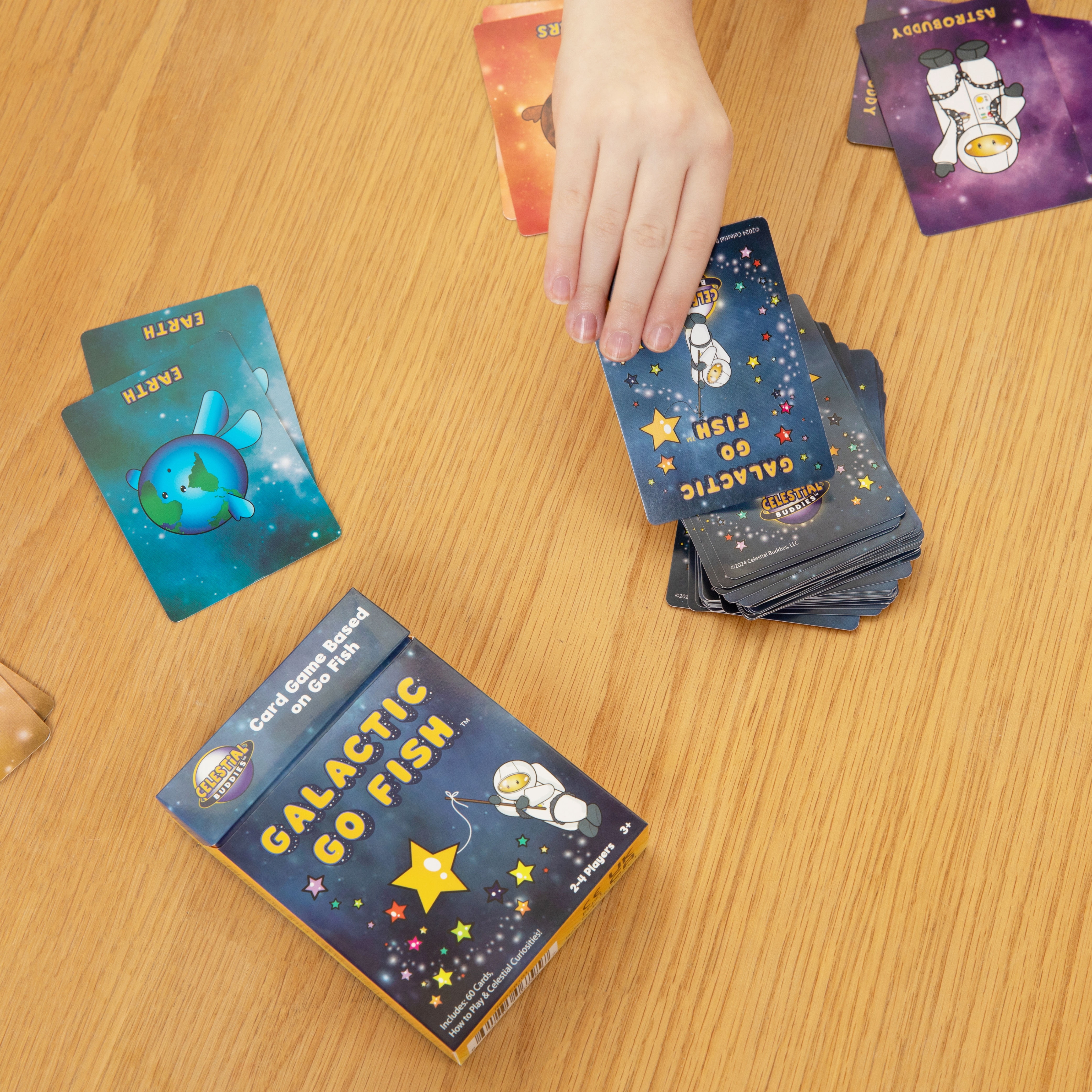 Celestial Buddies Card Game 4 Pack - Galactic Go Fish, Match Made In Heaven, Found in Space, and Buddies Battle | STEM Learning, Planets & Space Exploration | Ages 3+