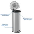 thumbnail image 4 of Better Homes & Gardens Kitchen Trash Can, 7.9 Gallon Stainless Steel Round Step Garbage Bin with Soft Close Lid, Silver, 4 of 9
