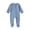 Blue, variant on Baby Footed Pajamas with Mitten Cuffs Solid Color Round Neck Rompers Unisex Newborn Infant 2 Ways Zipper Cotton Footie Pjs