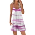 thumbnail image 2 of Summer Romper for Women Adjustable Strap Sleeveless Short Jumpsuits With Pockets Casual Loose Beach Pants Print Fashion Beach Cover Up, 2 of 5