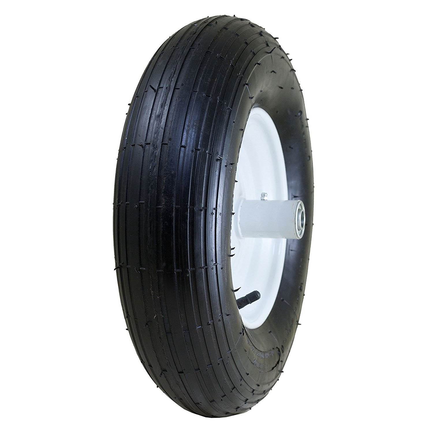 Marathon 20001 8" Pneumatic Wheelbarrow Tire W/Ribbed Tread 6" Centered Hub