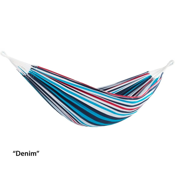 Vivere Double Brazilian Style Cotton Hammock - Denim