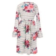 thumbnail image 2 of Little Girl Dress Kids Floral Stripe Cotton Easter Party Flower Girl Dress Off White 2T XS (501196), 2 of 4