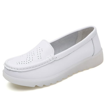 Women's Casual Loafers Slip On Leather Shoes Lightweight Walking Shoes Moccasins Classic Penny Loafer Flats Boat Shoes