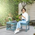 thumbnail image 4 of Four Seasons Courtyard Distressed Hardwood Portland Patio Arm Chair, Blue, 4 of 7