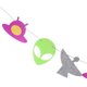 thumbnail image 3 of Novelty Space Felt Bunting Hanging Garland Kids, 3 of 9