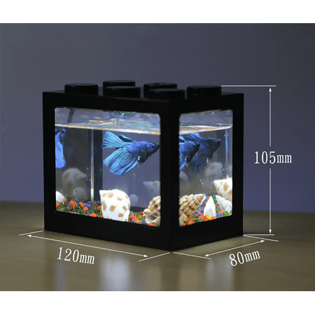 Small gold fish tank betta fish tank ornamental fish tank desk clear  plastic acrylic fish tank small desk ecology-product black color