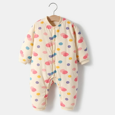 

QWZNDZGR Newborn Baby Bodysuit Newborn Warm Thickened Pure Cotton Clothes Baby Cotton Jacket Autumn And Winter 0 Winter Clothing March