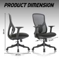 thumbnail image 7 of Abeeha Black Office Chair with Molded Foam Seat, Mesh Backrest, Fixed Armrests, Nylon Base – Rotating Support Chair, 7 of 7