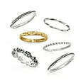 thumbnail image 4 of Ross-Simons Sterling Silver and 18kt Gold Over Sterling Jewelry Set: 6 Textured Rings, Women's, Adult, 4 of 8