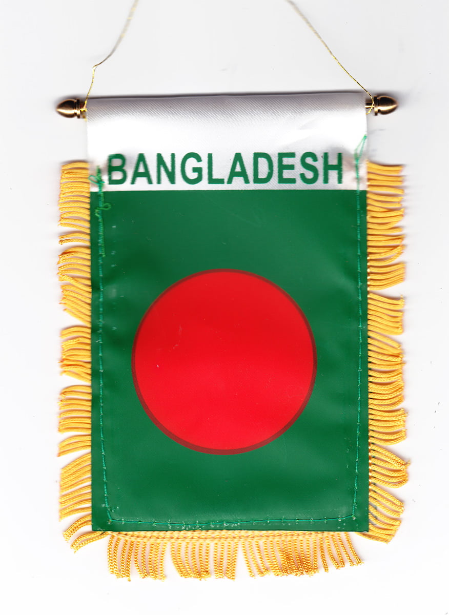 Wholesale lot 12 Bangladesh Mini Flag 4"x6" Window Banner w/ suction cup 