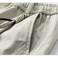 thumbnail image 6 of Men's Casual Cargo Shorts, Elastic Drawstring Waist with Multi-Pockets, Relaxed Fit Lightweight Streetwear Shorts for Men Everyday Casual Wear Beige M, 6 of 6