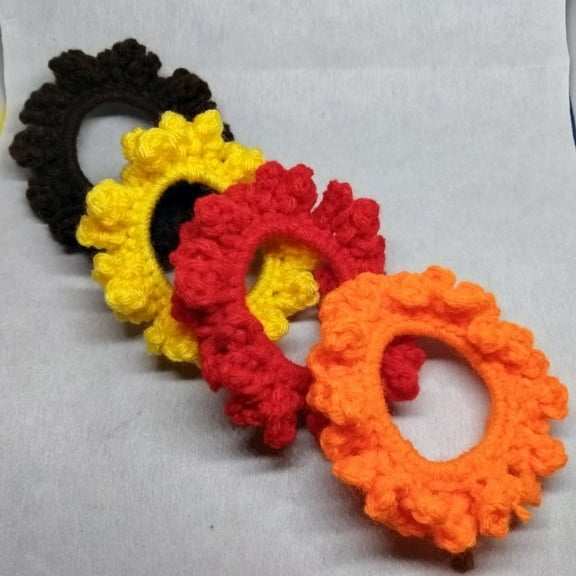 Nylo & Co. Crochet Color Block Scrunchies in Combo #18 - Set of 4