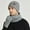 Gray, variant on Herrnalise 3PCS Suit Women Solid Knitting Hat Warm Windproof Baggy Stretch Winter Soft Hat Gloves Scarf Set
