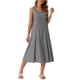 thumbnail image 2 of Vestidos sin mangas de cuadros para mujer Inspire Chic, vestido midi de gingham con ajuste holgado y bolsillos, atuendos de verano M negro, 2 of 6