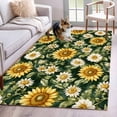 thumbnail image 3 of Vintage Sunflower Area&nbsp;Rug 3x5ft Country White Yellow Floral Green Leaf Non-Slip&nbsp;Washable Square&nbsp;Rugs Soft Felt Indoor Floor Mat for Bedroom Kitchen Living Room Bathroom, 3 of 9