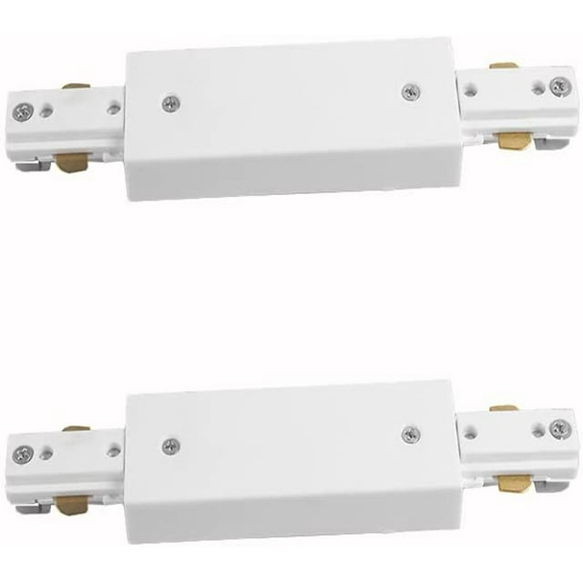 FSLiving Track System Connector I Shape Connector LED Spotlight Rail H Type 3-Wire-1 Circuit Track Pendant Lighting Connector-2PCS (White)