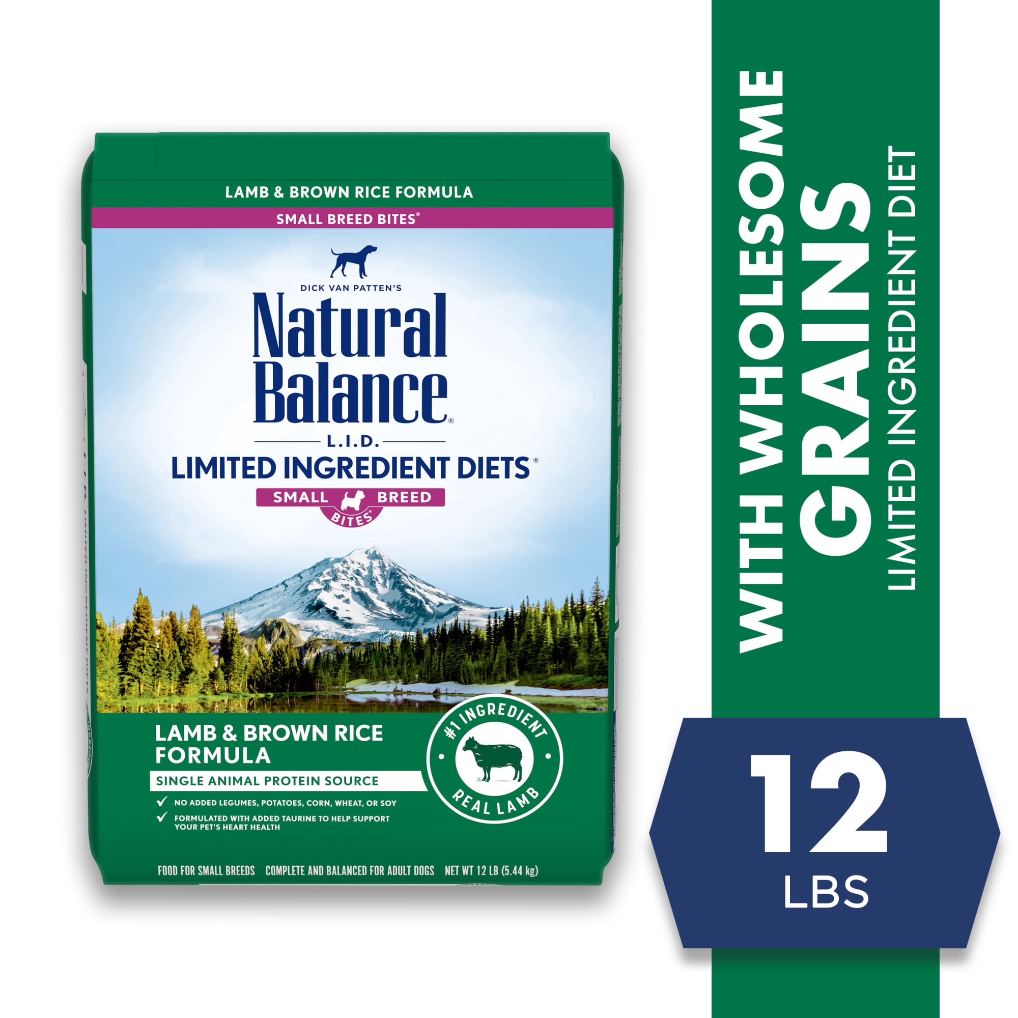 Natural Balance L.I.D. Limited Ingredient Diets Dry Dog Food, 12 Pounds, Lamb & Brown Rice Small Breed Formula