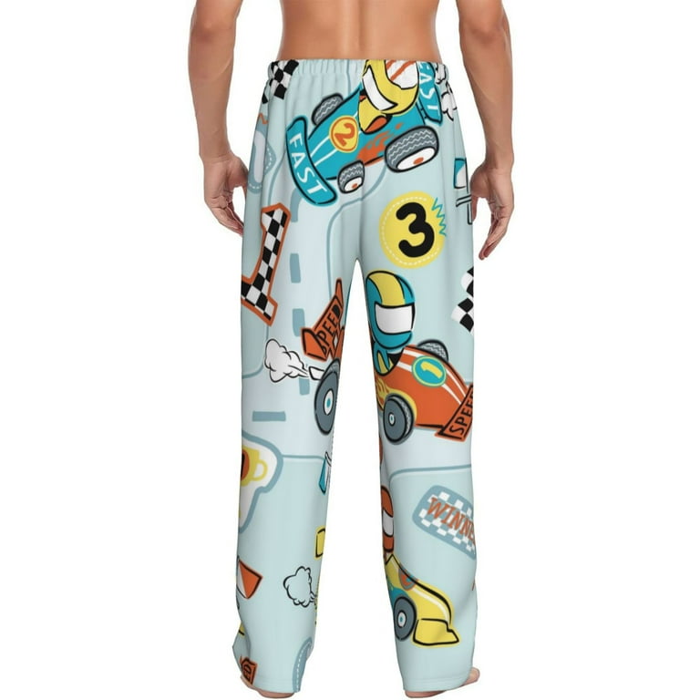 Junzan Men'S Pajama Pants Cartoon Car Racing Sleepwear Pants Pj