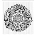 thumbnail image 2 of Ambesonne Floral Shower Curtain, Floral Paisley Motifs, 69"Wx70"L, Charcoal Grey and White, 2 of 2