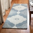 thumbnail image 2 of SAFAVIEH Micro-Loop Mira Geometric Floral Wool Runner Rug, Blue/Ivory, 2'3" x 7', 2 of 6