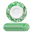 thumbnail image 1 of 16Pcs Manteles Redondos Desechables Verdes, 13" Decoraciones de Mesa de Malla con Brillos Metálicos, 1 of 6