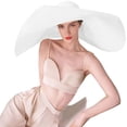 thumbnail image 4 of Sombrero de sol con flores y hojas anchas para mujer - Gorra de playa para despedida de soltera, ligera, transpirable y con protección UV, primavera-otoño, talla única, 4 of 4