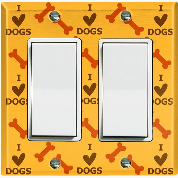 Metal Light Switch Plate Cover Cute Puppy Dog Paw Prints Pink DOG039