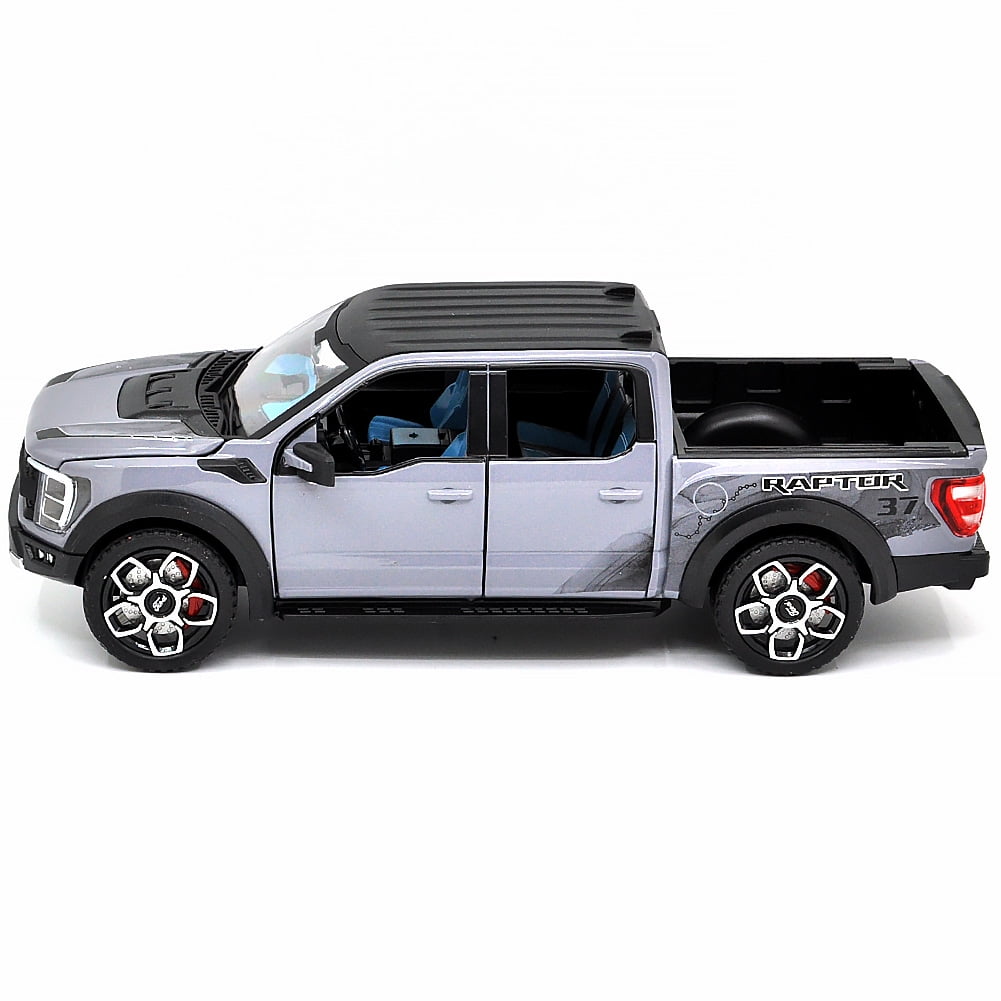 1: 20 Suitable for Ford Raptor F150 alloy die-casting metal car model, with sound, light and rebound functions, children's toy car collection, boys' birthday gift
