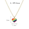 thumbnail image 5 of Eoperou Women Necklace Smooth Heart Striped Rainbow Pendant Adjustable Length Stainless Alloy Choker Necklace Neck Decoration Jewelry Birthday Gift, 5 of 7