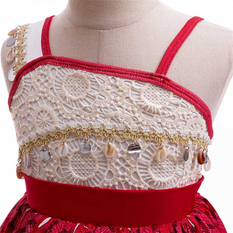 KAWELL Ocean Adventure 2 Dress Costume for Girls Adventure Outfit 2T, Girl's, Red