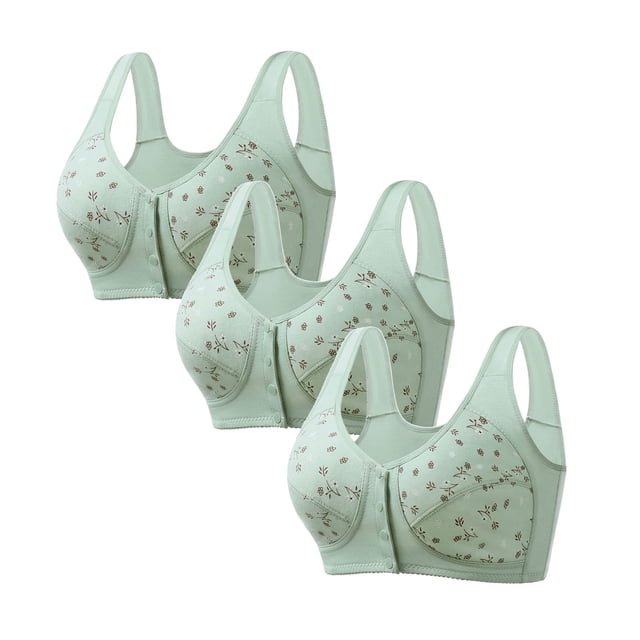 Bras for Women, 3PC Womans Plus Size Printing Comfortable Bra Underwear