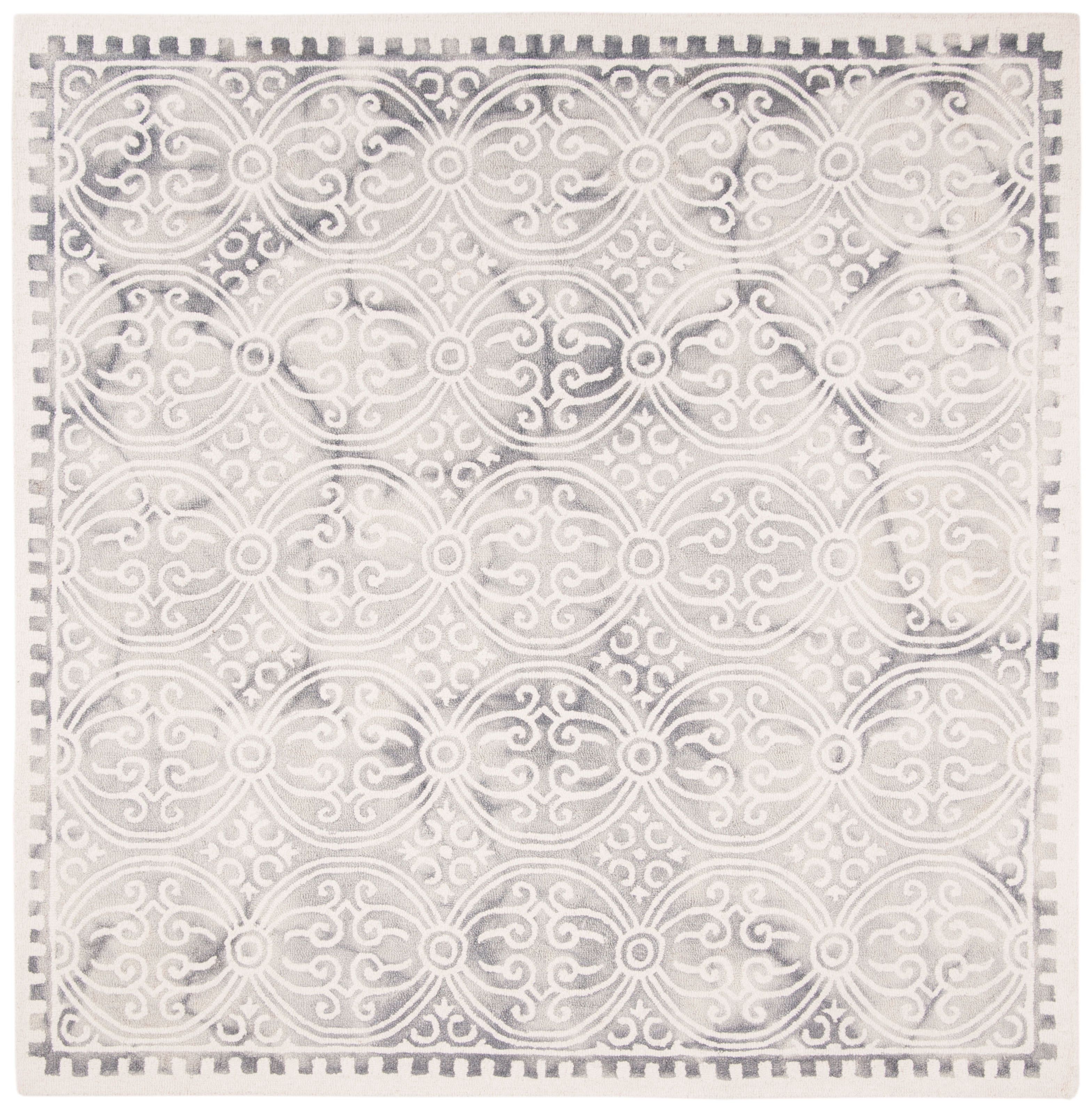 Safavieh Dip Dye Cyan Distressed Area Rug, Silver/Ivory, 7' x 7' Square