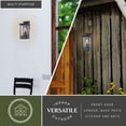 thumbnail image 4 of VAXCEL Acadia Matte Black Rustic Outdoor Wall Sconce Light, Clear Seeded Glass, 4 of 10