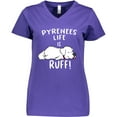 thumbnail image 3 of Inktastic Pyrenees Life is Ruff Great Pyrenees Women's V-Neck T-Shirt, 3 of 5