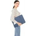 thumbnail image 5 of Mosiso Polyester Vertical Style Water Repellent Laptop Sleeve Case Bag Cover with Pocket for MacBook Air 15 inch M3 A3114 M2 A2941 2023 2024 / Pro 15 inch A1990 A1707, Steel Blue, 5 of 5