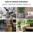 thumbnail image 6 of Craft flowerpots 18"+13"+19" Dia Round Concrete Planter Set of 3 Large Outdoor/Indoor Planter Pots Containers with Drainage Holes and Rubber Plug for Home Garden (Dark Gray, Large), 6 of 8