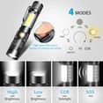 thumbnail image 4 of Flashlight LED Rechargeable, Magnetic USB Flashlight, COB Work Light Zoom Extremely bright waterproof tactical flashlight with 4 modes for outdoor camping emergencies, 4 of 7